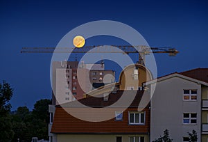 Moon on a crane