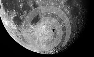 Moon crater details and birds observing