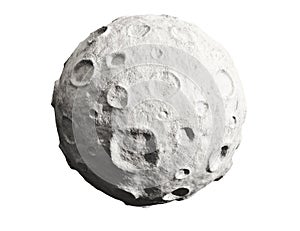 Moon and craters. Asteroid.