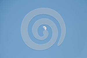Moon crescent blue sky