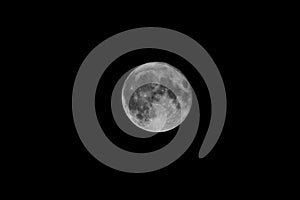 Moon on a dark background, copy space for your text