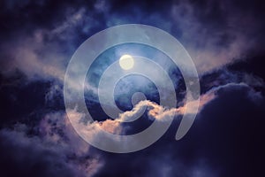 The moon on the dark sky