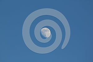 The moon in the daytime.