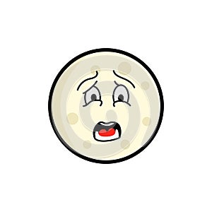 Moon Devastation Clipart, Cartoon Lunar Face, Expressive Moon Emoji, Kawaii Celestial Art photo