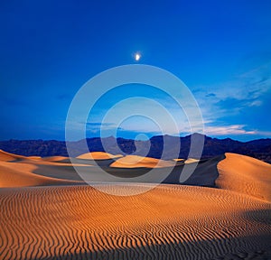 Moon And Dunes