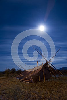 Moon before eclipse at Kalispel tribe ground