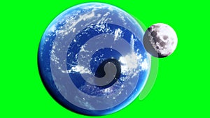 Moon eclipse in outer space. isoalte. 3d rendering.