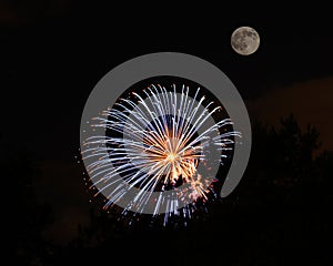 Moon and Fireworks