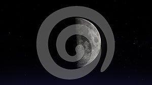 The moon in First Quarter phase.
