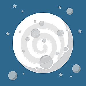 Moon in flat design style