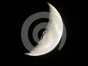 Moon in growing room with satellite craters night sleep photo