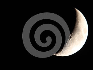 Moon in growing room with satellite craters night sleep photo