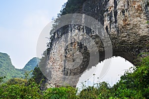 Moon hill, the famous karst hill in Yangshuo