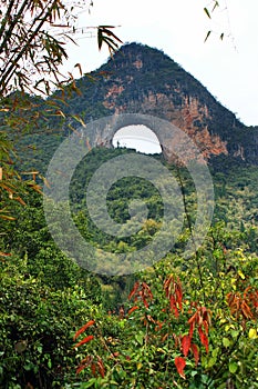 Moon Hill in Yangshuo, Guangxi Province, China