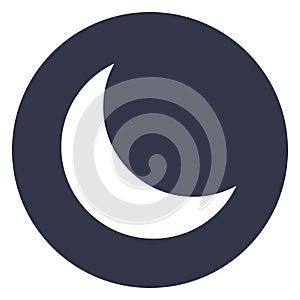 Moon icon, modern minimal flat design style. Crescent moon vector illustration