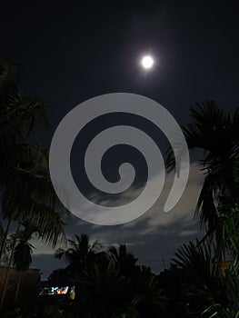 Moon lit sky astro photography
