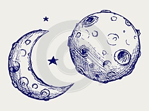 Moon and lunar craters