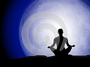 Moon Meditation Silhouette