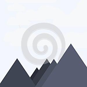 Moon and Mountains Panorame Generative Art background illustration