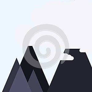 Moon and Mountains Panorame Generative Art background illustration