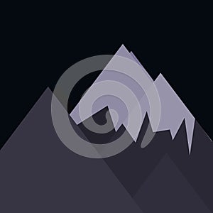 Moon and Mountains Panorame Generative Art background illustration