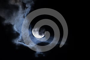 Moon night clouds