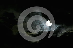 Moon at night sky