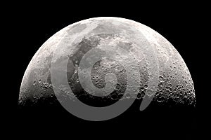 The moon in the night sky close-up. 3D rendering
