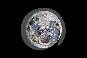 The moon in the night sky close-up. 3D rendering