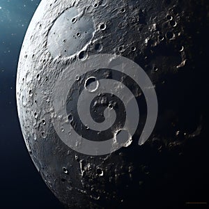 Moon in outer space. Astronomy concept. 3D Rendering