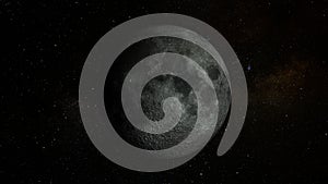 Moon in the outer space background 3D rendering