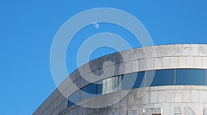 Moon over a building