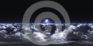 The moon over the clouds.HDRI