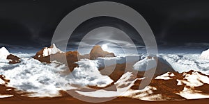 The moon over the clouds.HDRI