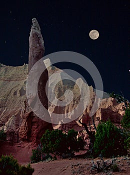 Moon over Kodachrome State Park in Cannonville, Utah