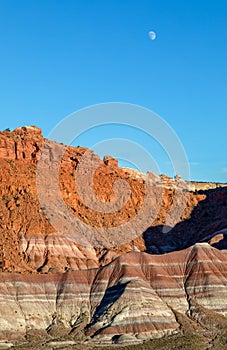 Moon Over the Scenic Landscape in the Escalante Grand Staircase National Monument Utah