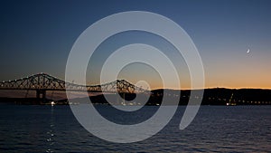 Moon over Tappan Zee Bridge