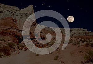 Moon over the Toadstools in Southern Utah