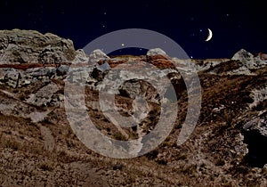 Moon over the Toadstools in Southern Utah