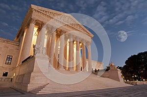 Moon over US Supreme Court photo