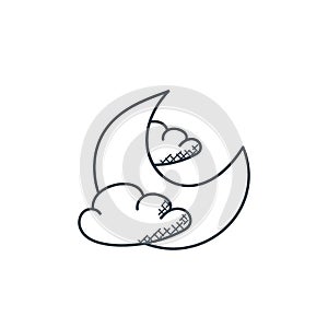 moon phase icon vector from space and aircraft concept. Thin line illustration of moon phase editable stroke. moon phase linear