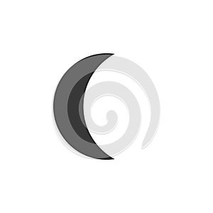 Moon phase. Waning Crescent. Icon. Weather glyph vector illustration