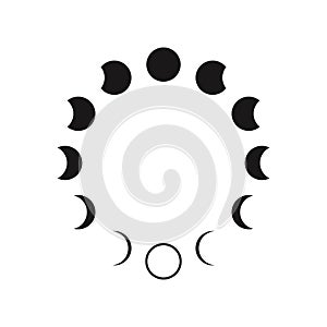 Moon phases astronomy icon set. Vector