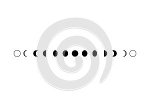 Moon phases astronomy icon set Vector Illustration on the white background.