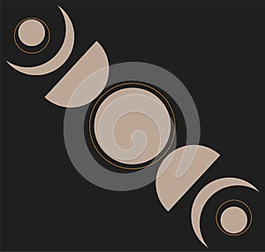 Moon phases black background sober colors