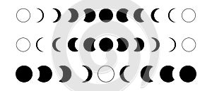 Moon phases flat icon