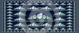 Moon phases mirror pattern