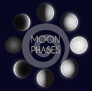 Moon phases night space astronomy