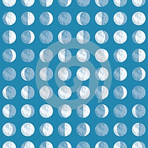 Moon Phases Vector Background Pattern