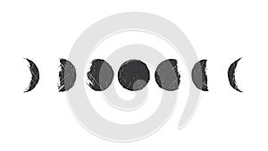 Moon phases. Vector photo